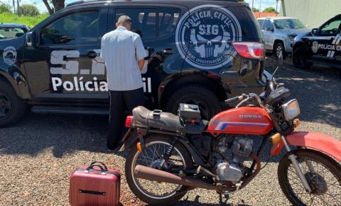 Autor do furto da moto de ano 84, mala, celulares e bicicletas é preso em Fátima do Sul